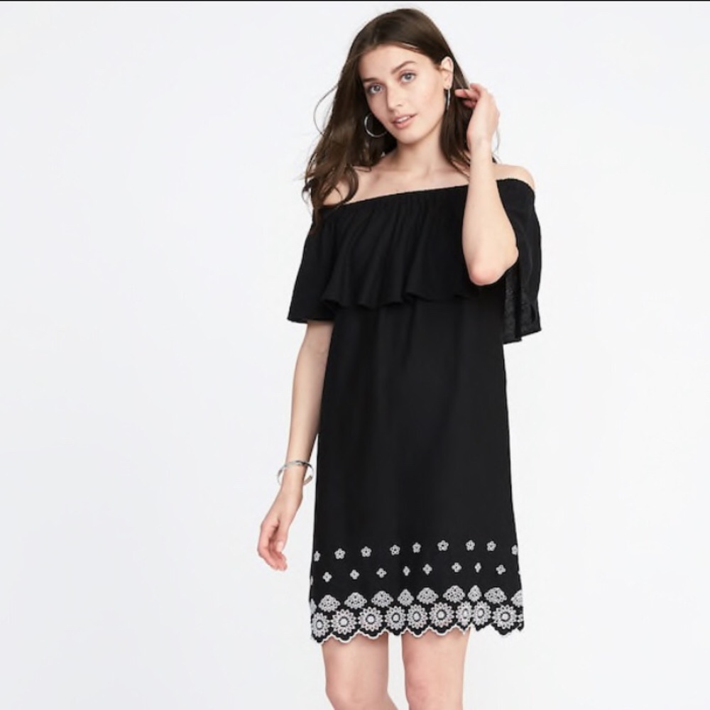Black Off the Shoulder Dress by Old Navy
